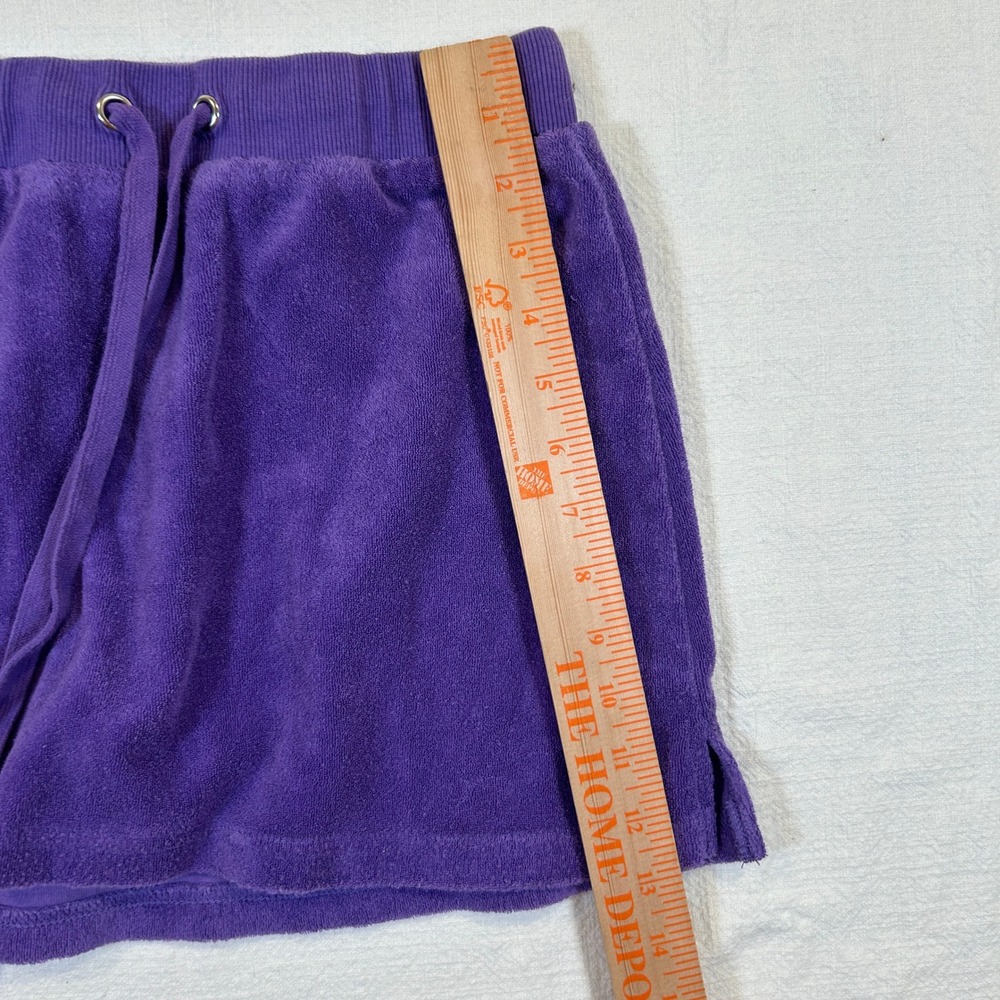I.AM.GIA Purple Velour Mini Skirt XXS Drawstring Logo Terry Y2K Streetwear - Picture 3 of 8